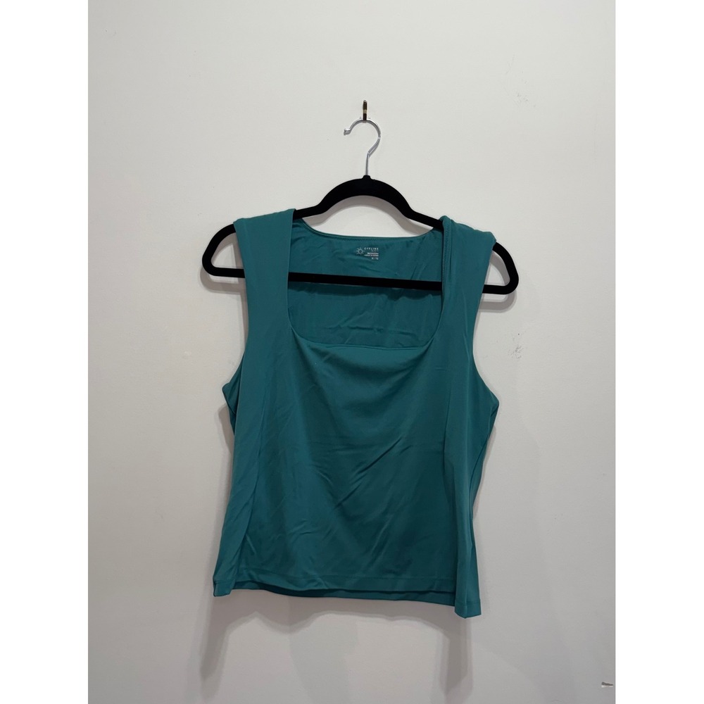 OFFLINE by Aerie Real Me Square Neck Tank Top Teal Green XL Athletic Yoga